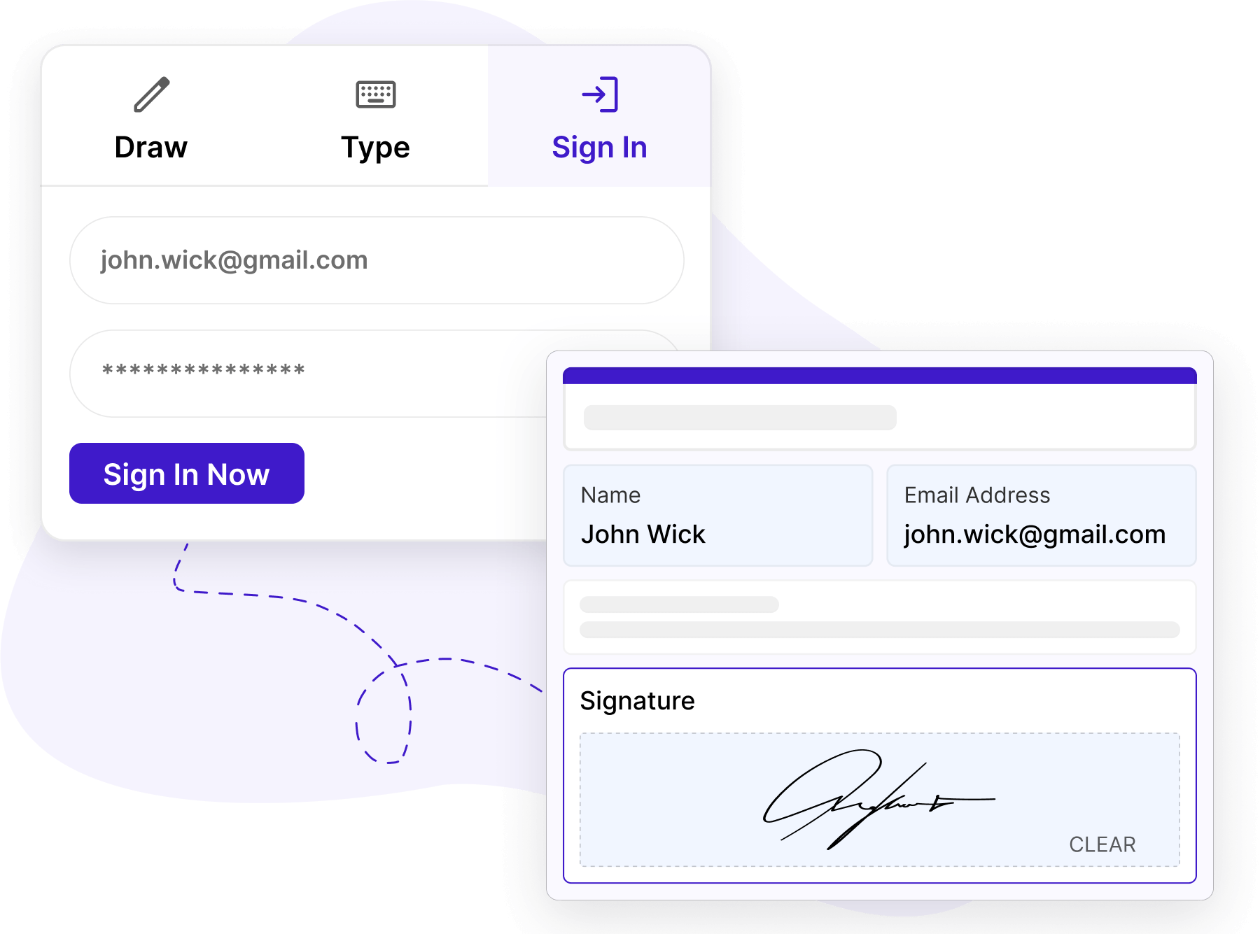 One-click login for faster signing