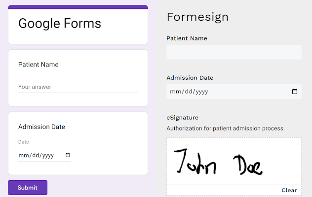 This form uses Formesign