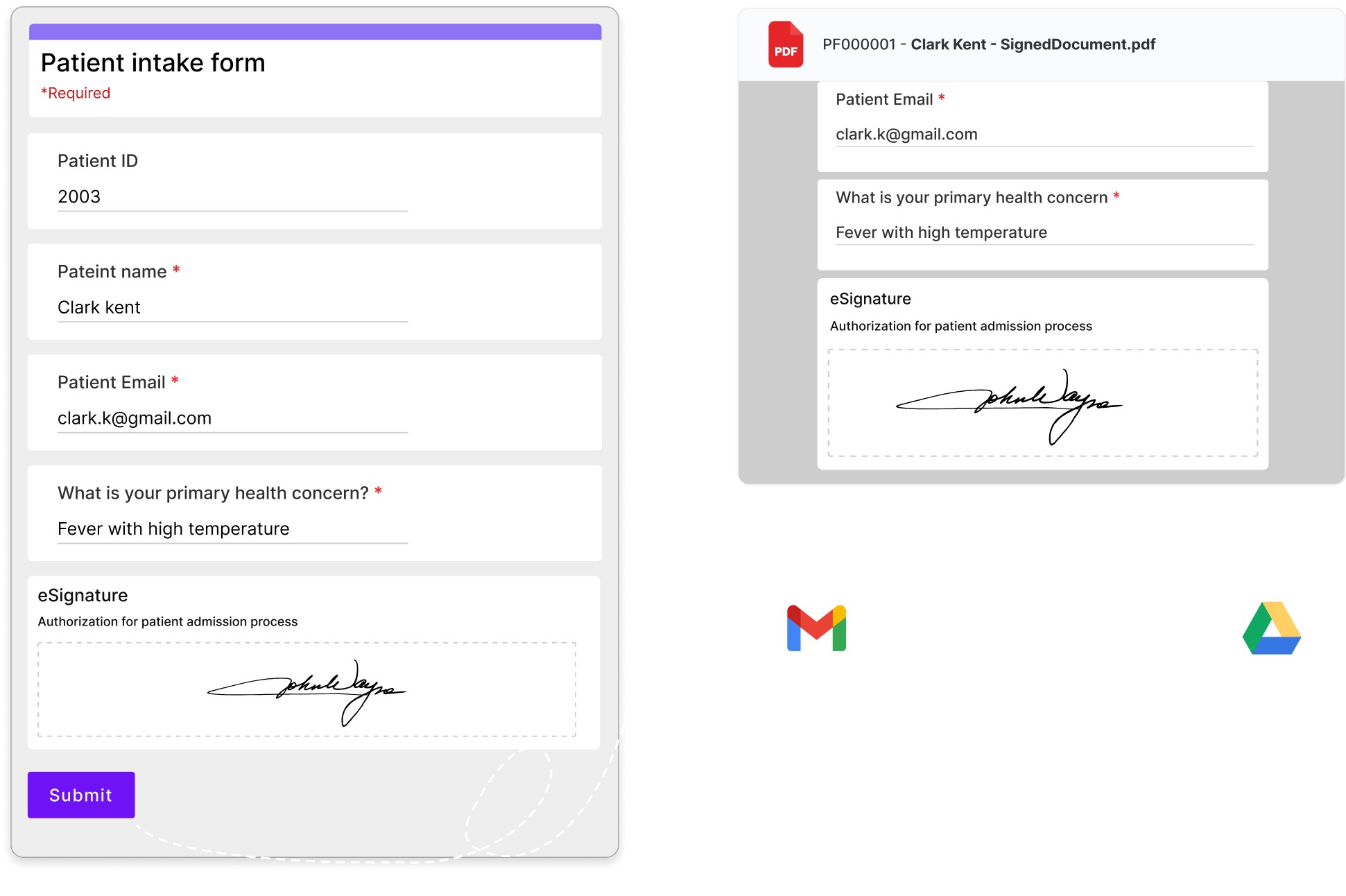 Create Intake Form Using Google Forms