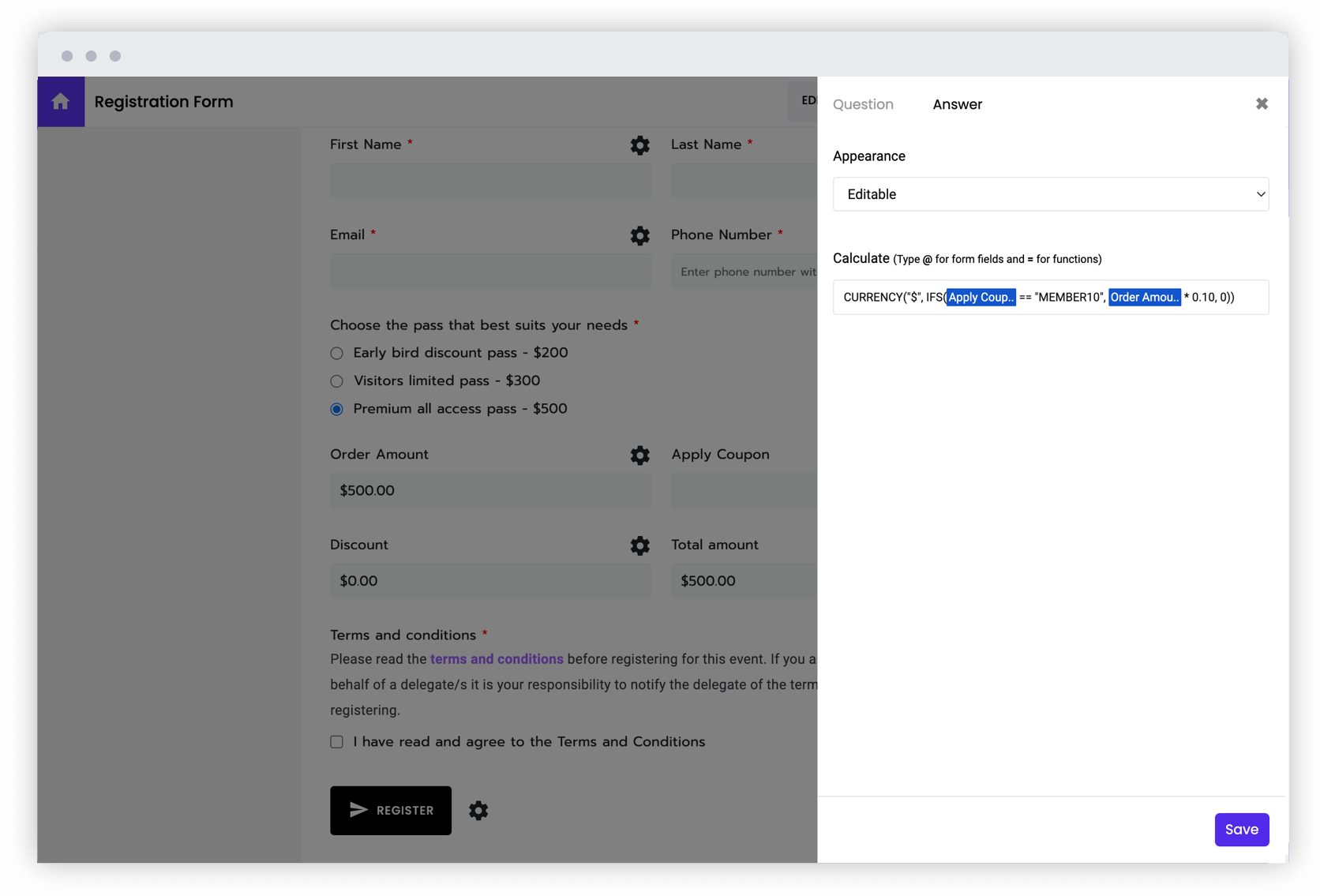 Add custom calculations for tax, discount, installments & more