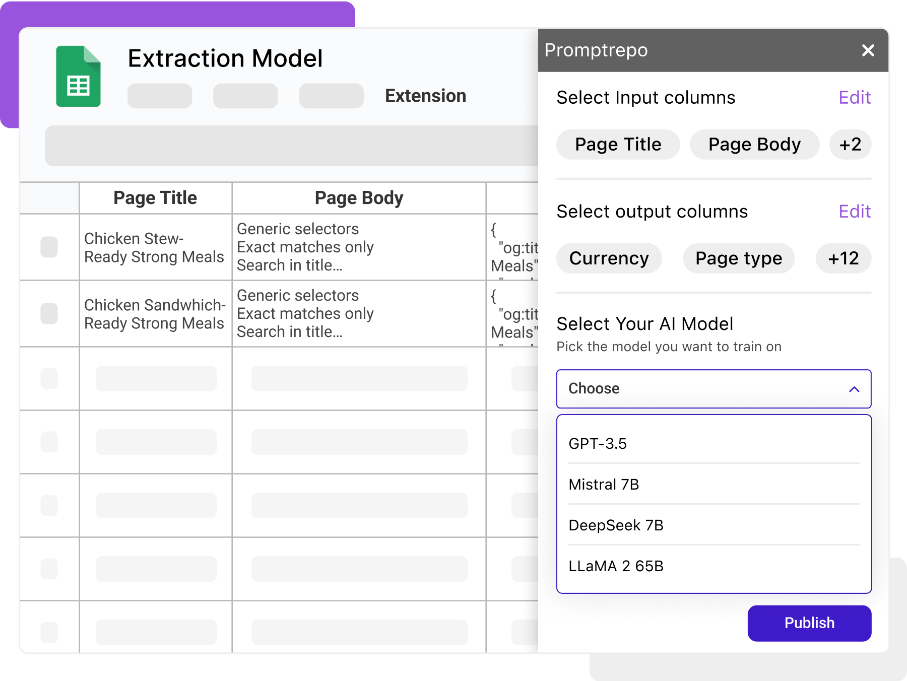 Fine-tuning from Google Sheets
